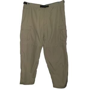 REI Khaki  Convertible Hiking Pants to Shorts Adjustable Waist Strap Size 30.